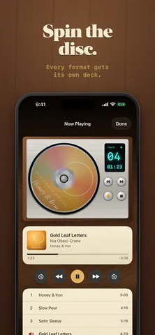 Recs App Store screenshot: Spin the disc.